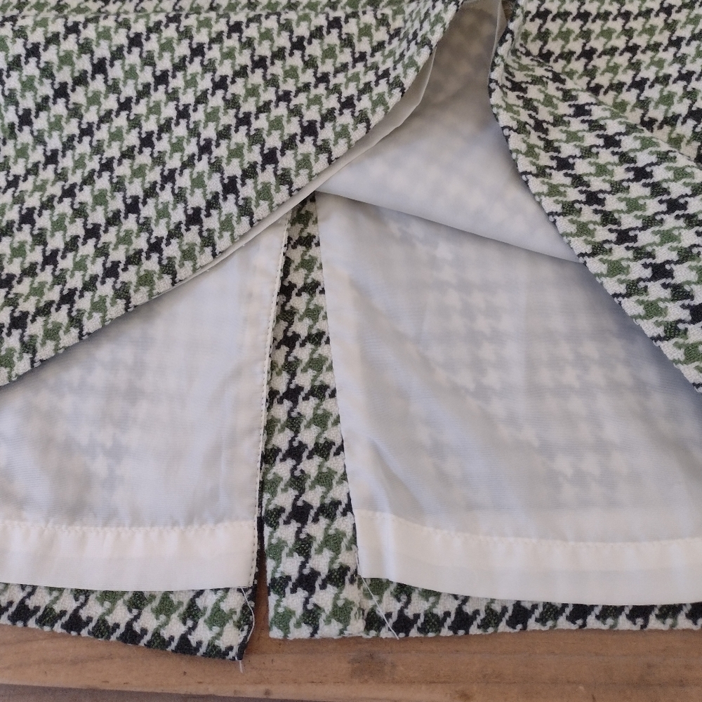 Talbots Vintage Wool Blend Houndstooth Pencil Skirt Size 14 - Picture 3 of 9